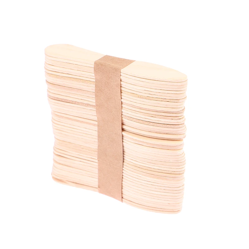 50Pcs Disposable Wooden Waxing Spatula Body Hair Removal Stick Tongue Depressor Beauty Toiletry Kit