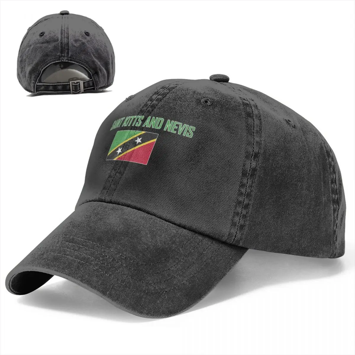 Flag of SAINT KITTS AND NEVIS Baseball Caps Unisex Soft Casquette Cap Fashion Denim Hat Vintage Adjustable Dad Hat