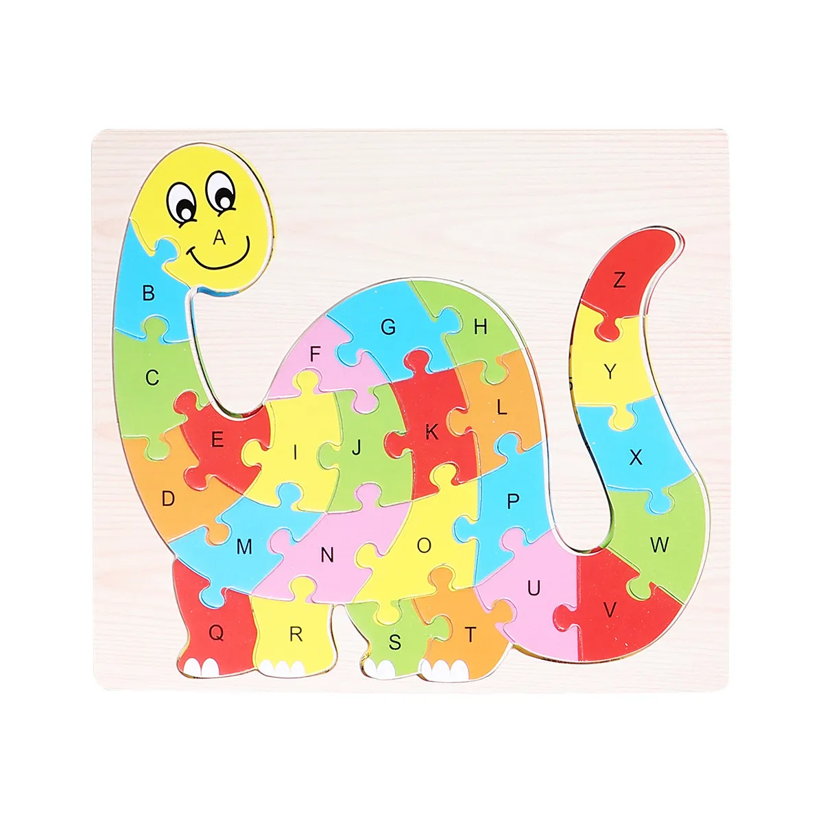 

2 Sets Alphabet Number Matching Toy Wood Puzzle Dinosaur Learning Toys Animal Cartoon