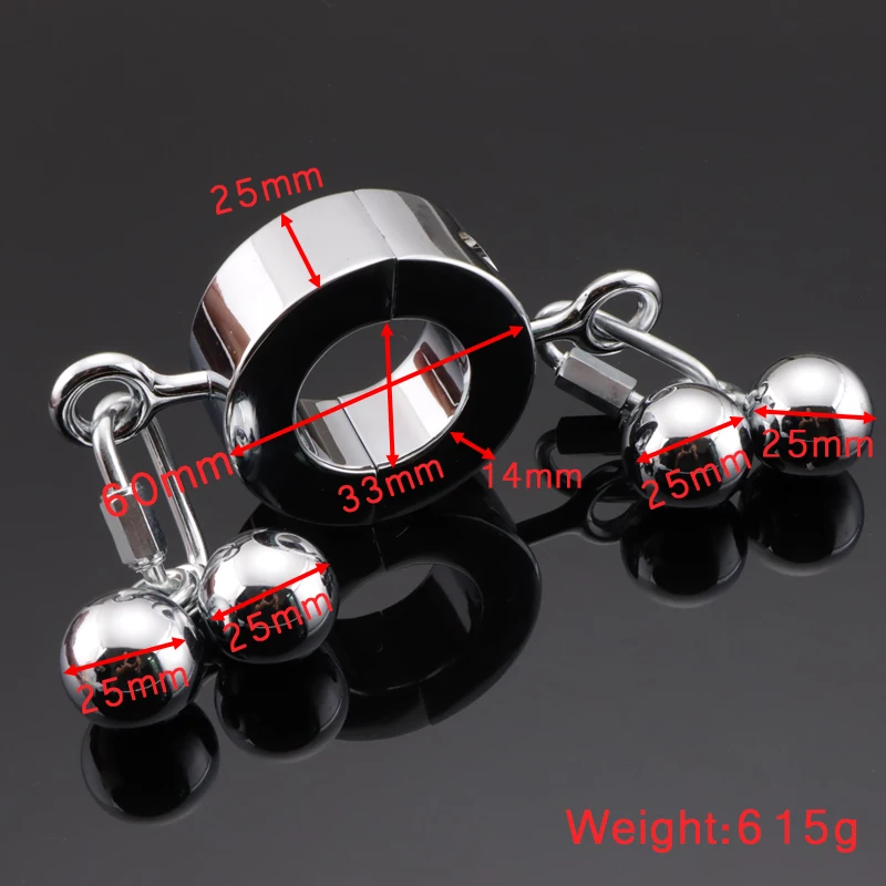 New Heavy Chastity Cock Ring Stretcher Scrotum Stimulation Lock Training Device Metal Penis Ring Testicle Clamp Sexual delay CBT