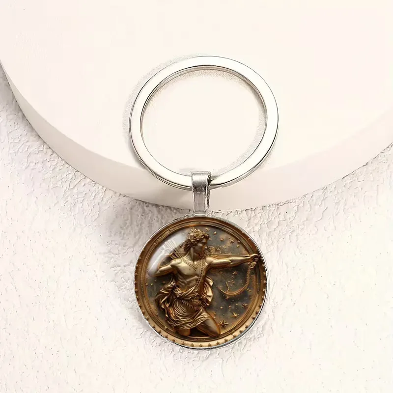 keychain greek Angel Prayer Keychain - Zinc alloy, blue and gold accents, perfect fashion accessories and thoughtful gifts for l