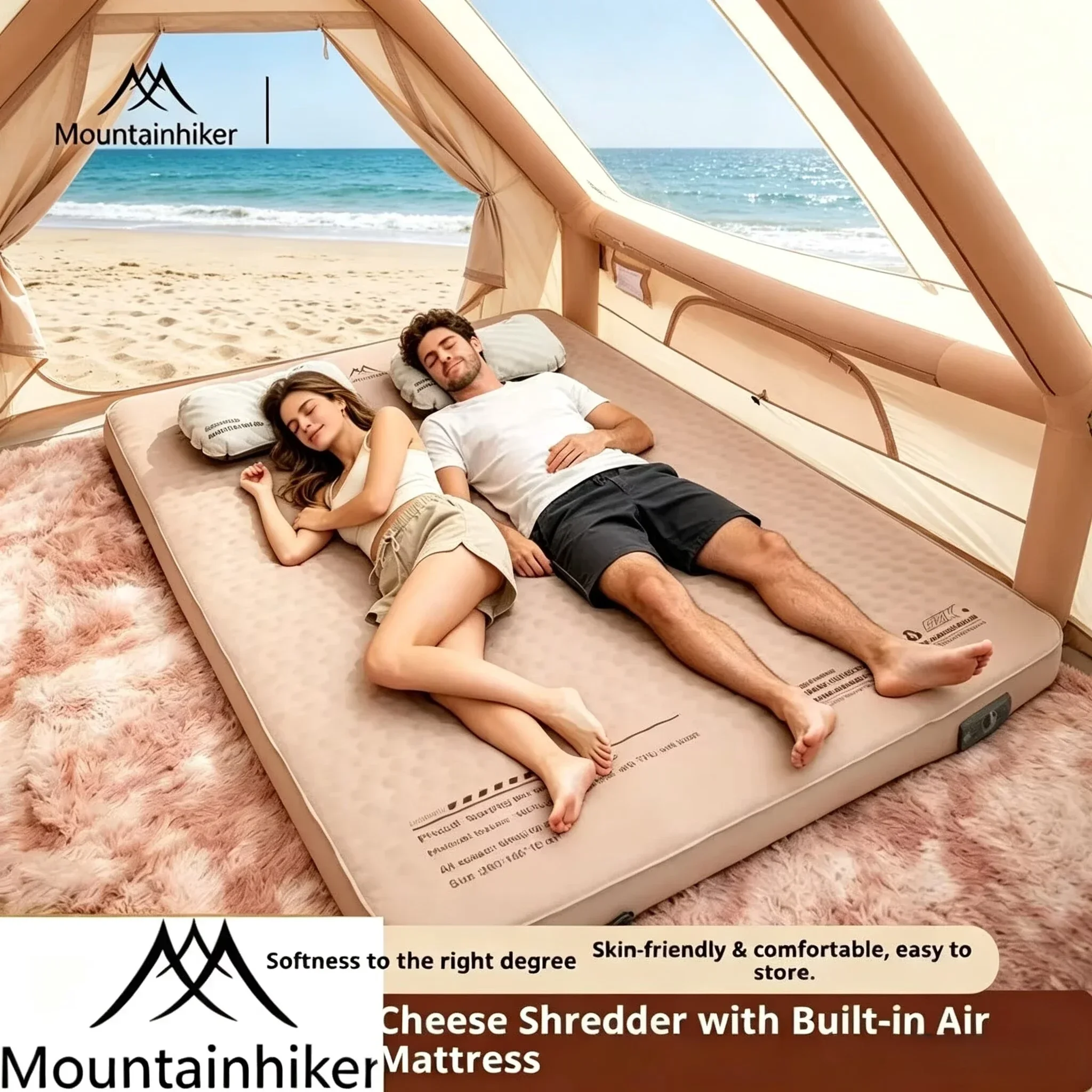 

MOUNTAINHIKER Air Mattress Camping Built-in Pump Self-inflating Cushion Outdoor Tent Inflatable Bed 10cm Double Sleeping Pad