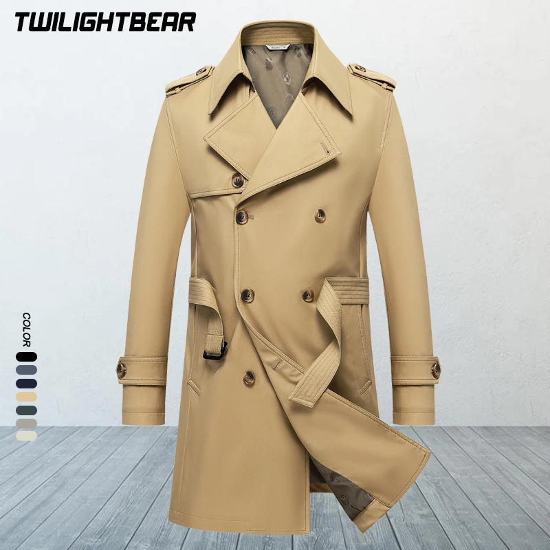 Classic Men's Trench Coat 8XL Plus Size Windbreak High Quality Business Casual Wind Coat Men Clothing Oversized Ponchos A5F7987