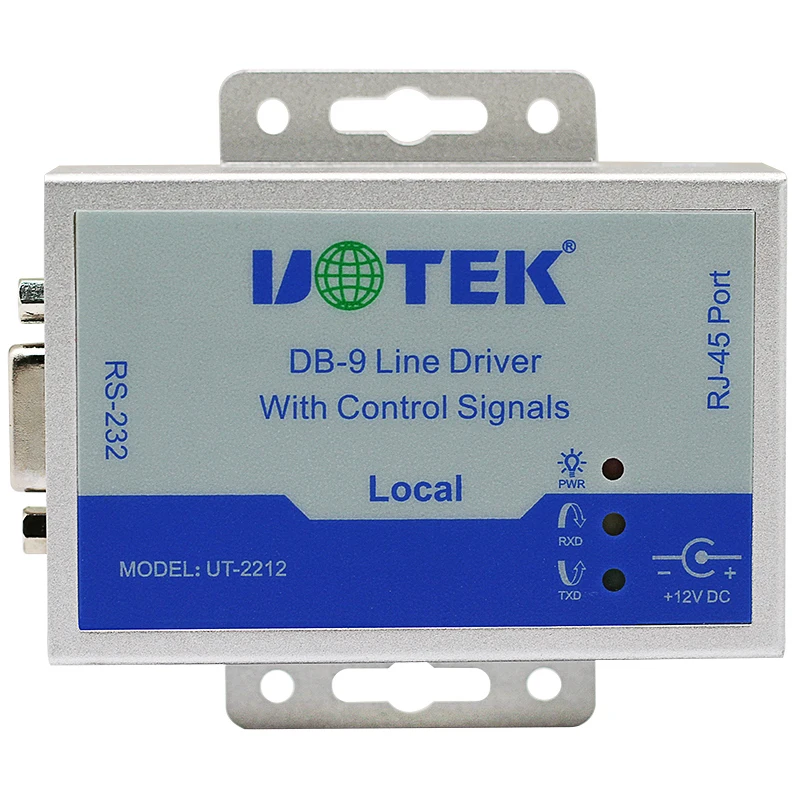 2PCS UOTEK Industrial Grade RS-232 Serial Extension Driver Converter RS232 Adapter UT-2212 Long Distance Extender Connector