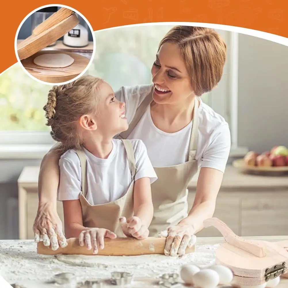 دائري خشبي دليل العجين الصحافة الأسطوانة التورتيلا زلابية قشرة العفن دائم وطويلة الأمد صانع رغيف اللحم لوازم المطبخ #4