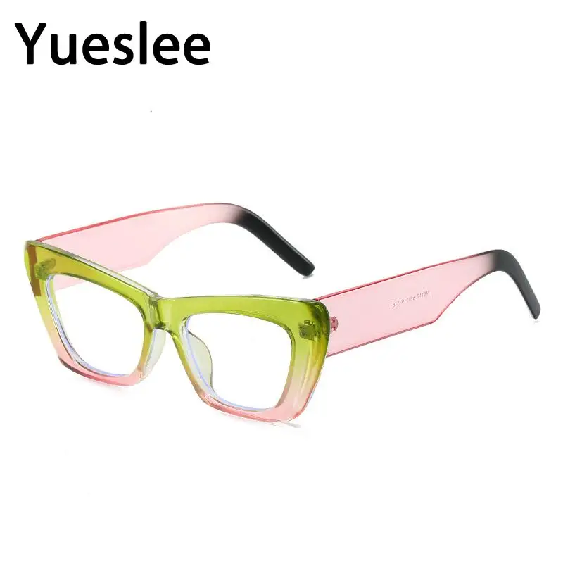 R56897 gafas para presbicia de Color degradado a la moda para mujer, gafas de lectura con empalme colorido de ojo de gato, dióptricas + 50 + 150 + 300