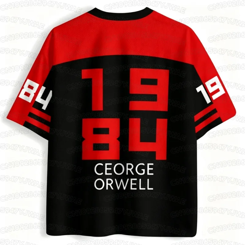 2026 Summer Men's Women's 1984 Orwell Vintage Jersey Short Sleeve V-neck T-shirt Casual Sports T-Shirt Tops