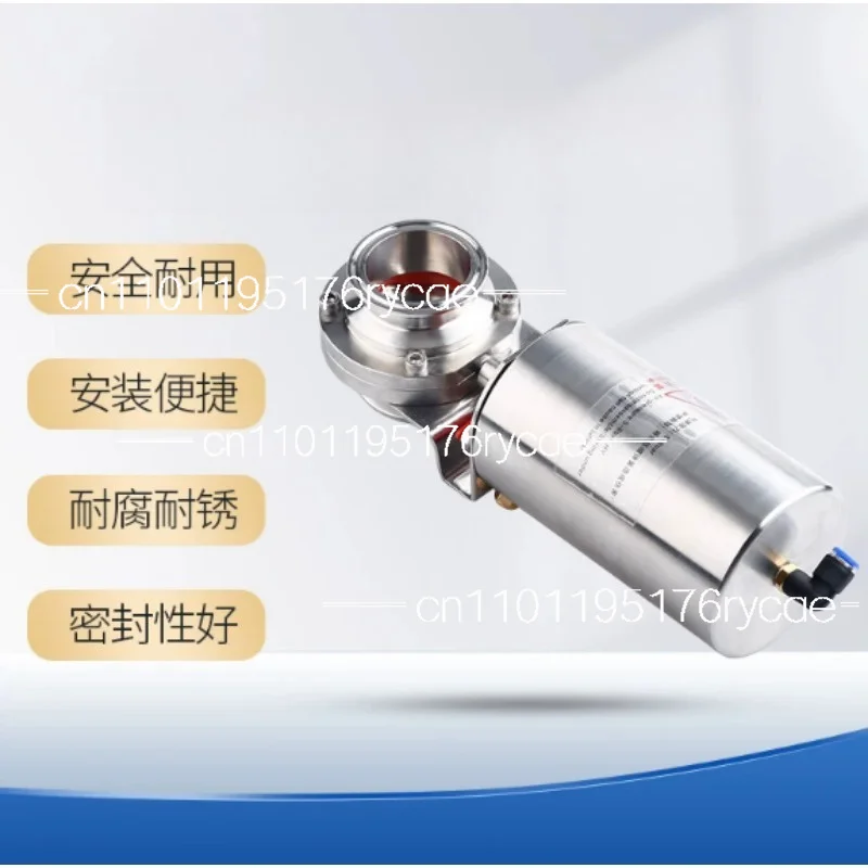 Sanitary SS Pneumatic Powder  Valve, Single Acting Vertical Tri-Clamp Soft Seal Quick Install Dust Valve