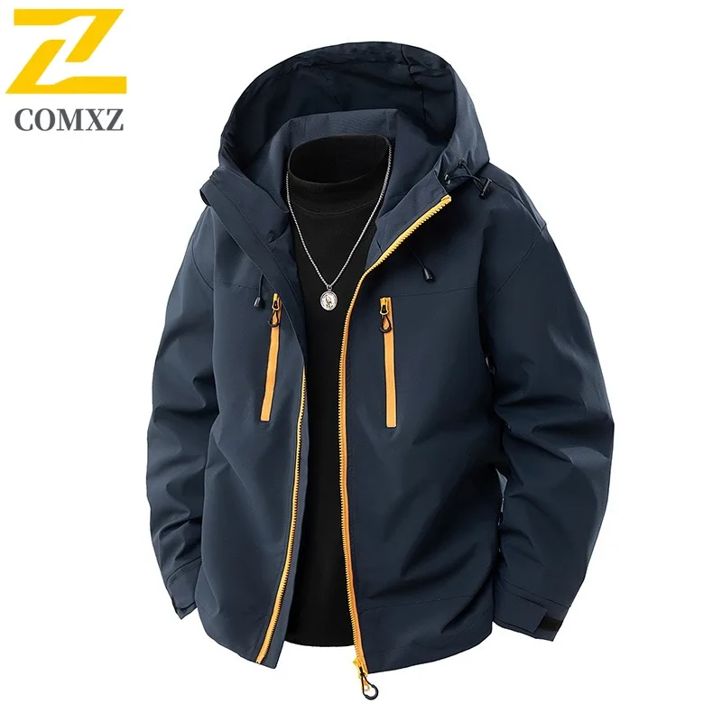 

COMXZ Men Jackets Waterproof High-Quality Hiking Outdoor Korean Style Simple Casual Outerwear Fashion Sports Daily Autumn Coat