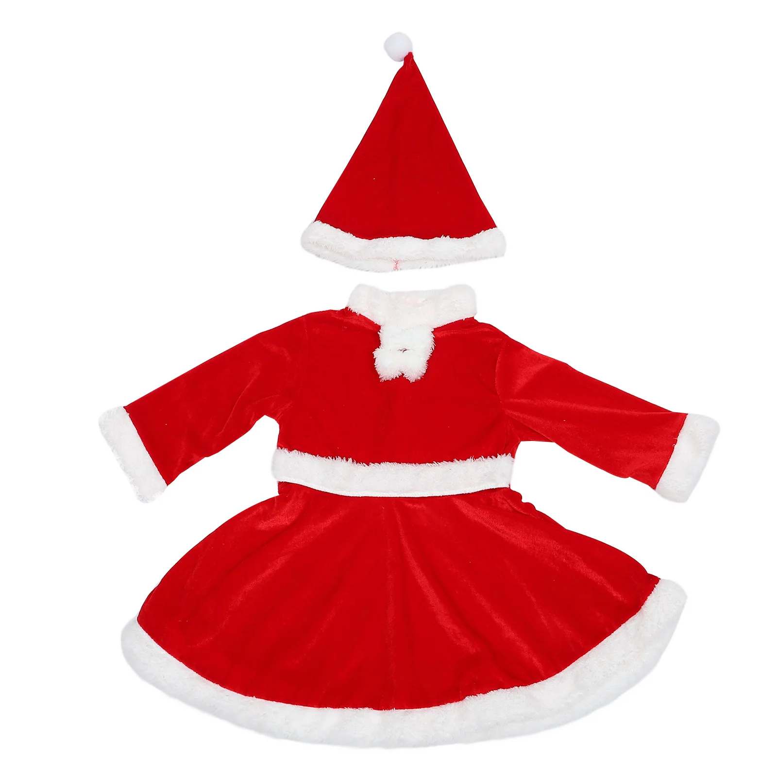 Christmas Costume Set Children Santa Claus Festival Costume Cosplay Costume Suit for Girls - Size 80cm (Red)