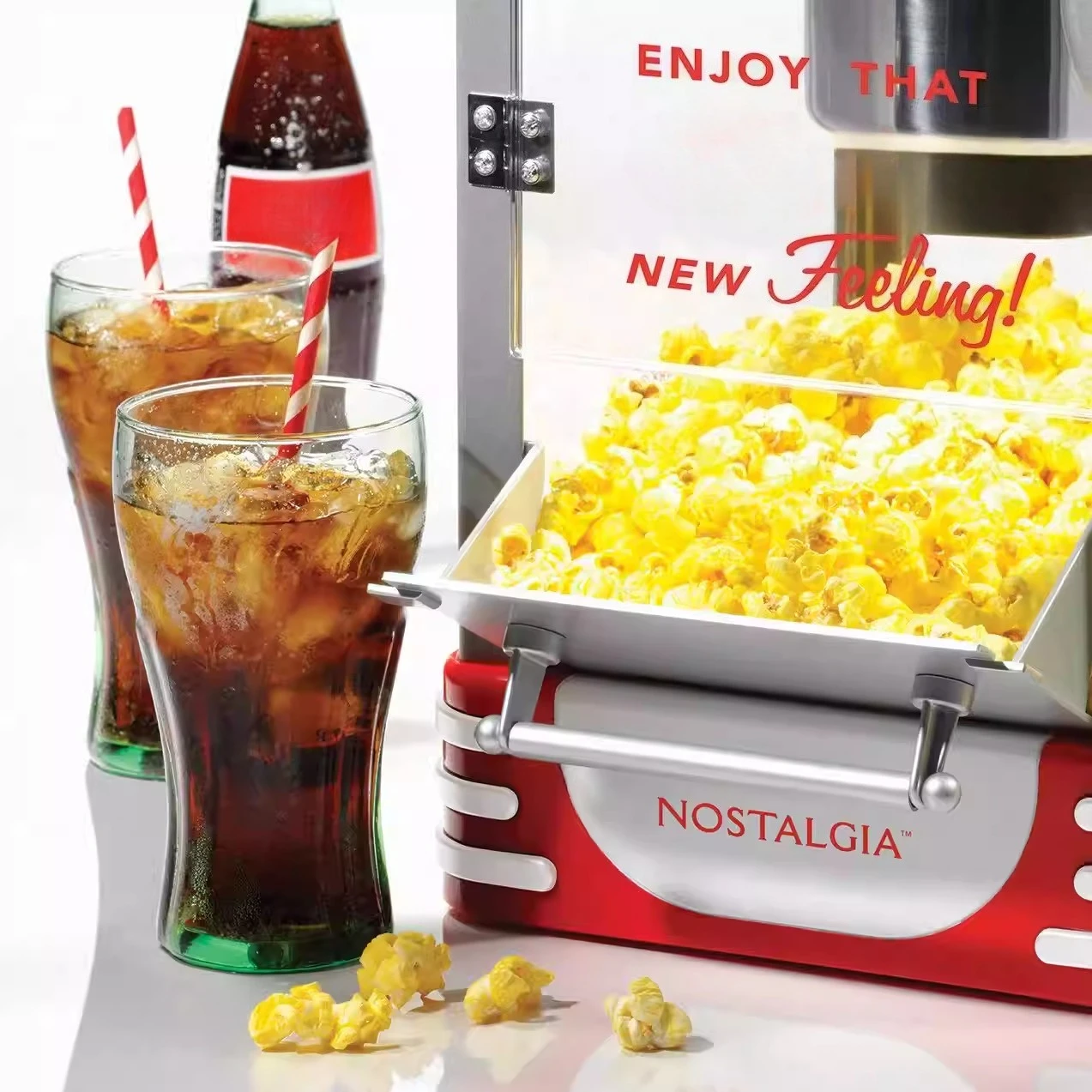 Vintage red home/commercial popcorn machine, commercial display decoration