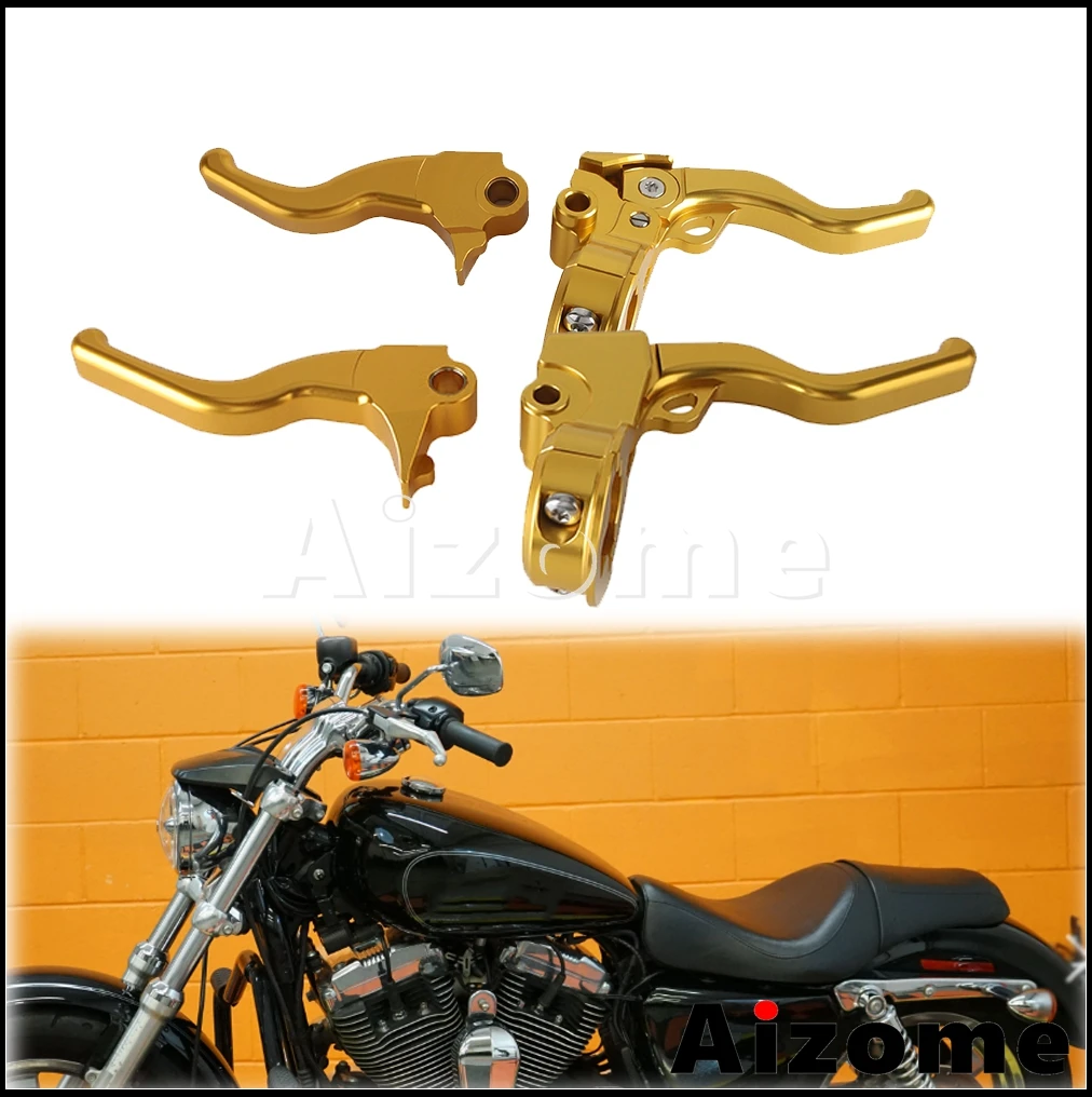 For Harley Sportster Custom Hugger Roadster Sport CNC Shorty Easy Pull Clutch Brake Lever Kit Motorcycle Handle Control Lever