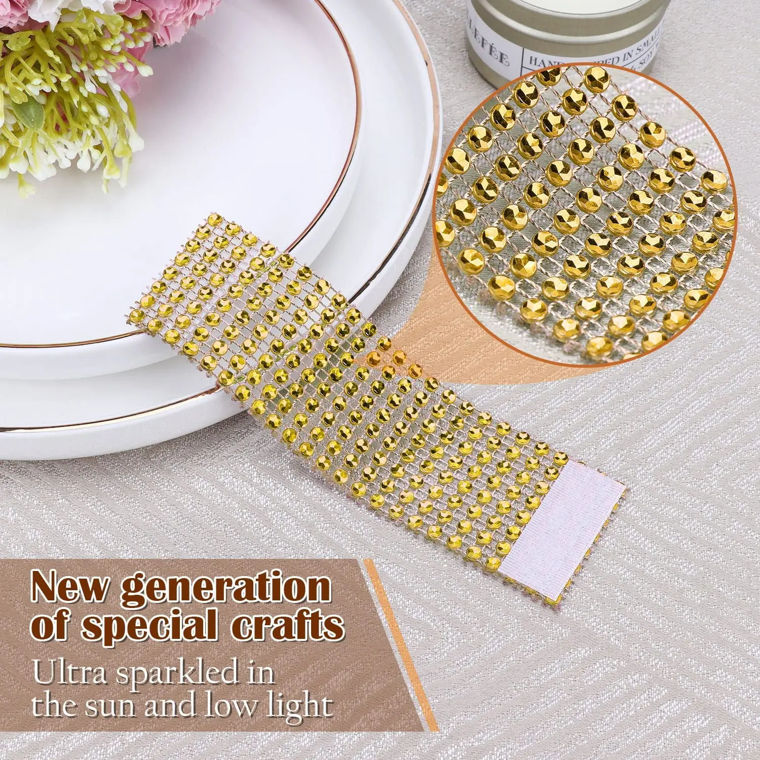 50Pcs Rhinestone Napkin Rings Bling Decoration Wedding Dinner Elegant Gold Sliver Napkin Rings Holder Party Supplies