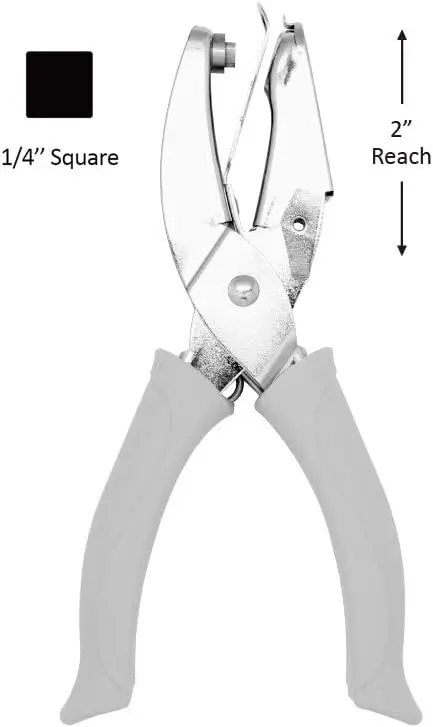 

Extra Length 2 inch Reach Hand Punch for Paper Crafting Scrapbooking (1/4" Square)