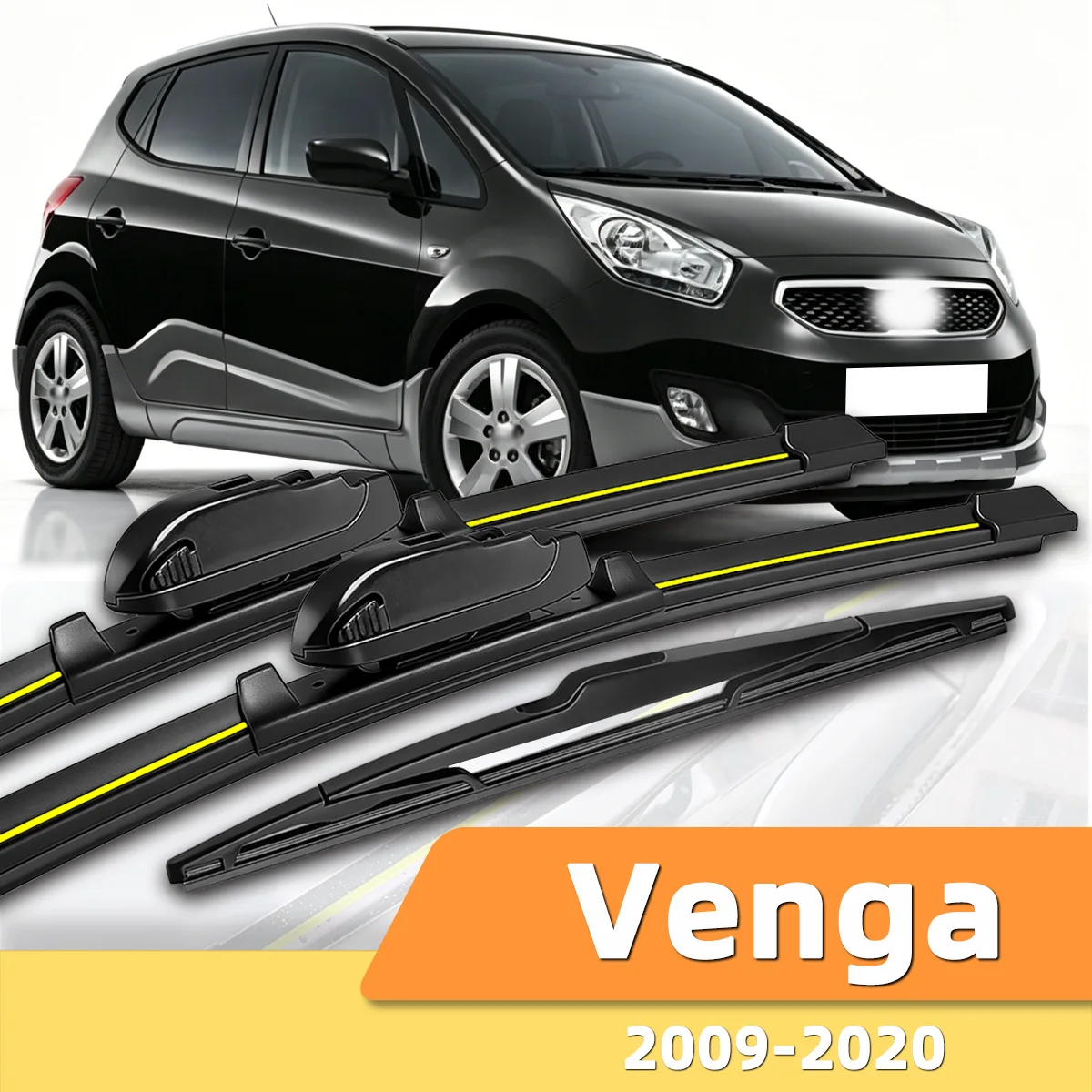 Geeignet für KIA Venga 2009–2020. Scheibenwischer vorne und hinten. Langlebiges Zubehör für Autoscheiben 2010, 2012, 2015, 2017.
