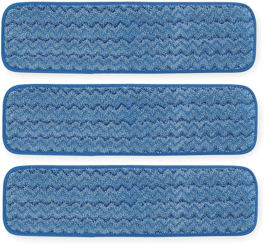 

Commercial FGQ41000BL00 Q410 HYGEN Microfiber Room Mop Pad, Damp, Single-Sided, 18-Inch, Blue (Pack of 3)