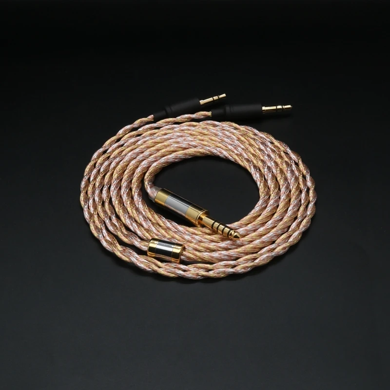 ivipQ-322 IEM Cable Shielded Wire Liquid Nitrogen Single Crystal Silver Headphone Upgrade Cable For HD650 HD800 HIFIMAN ANANDA