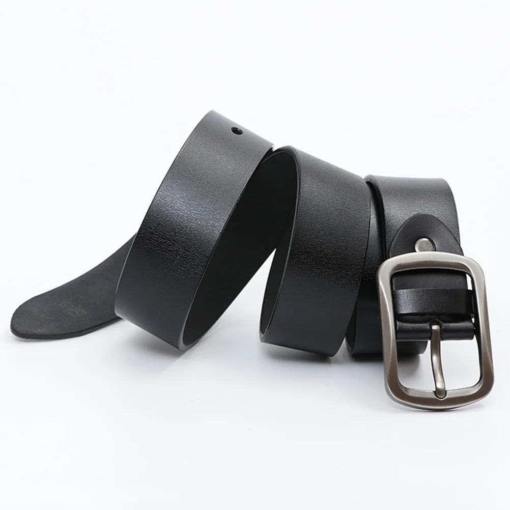 

Men Belt Pin Buckle Adjustable Vintage Style Strap for Jeans Trousers Casual Wear Black Men