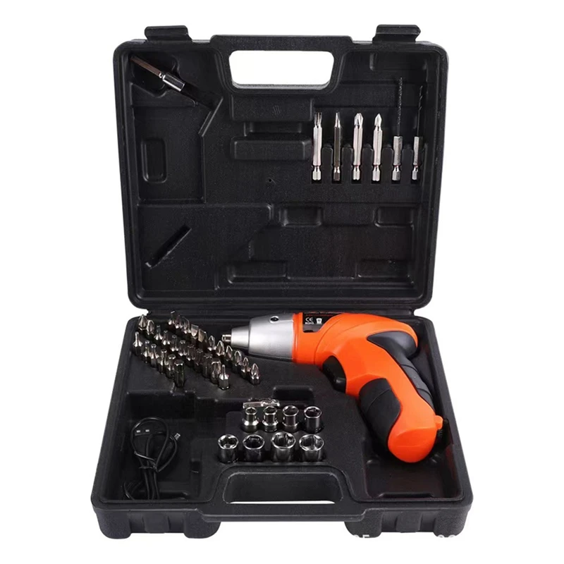 

45Pcs 4.8V Electric Screwdriver Set USB Cable Rechargeable Lithium Electric Screwdriver Screwdriver Drill Driver Bits