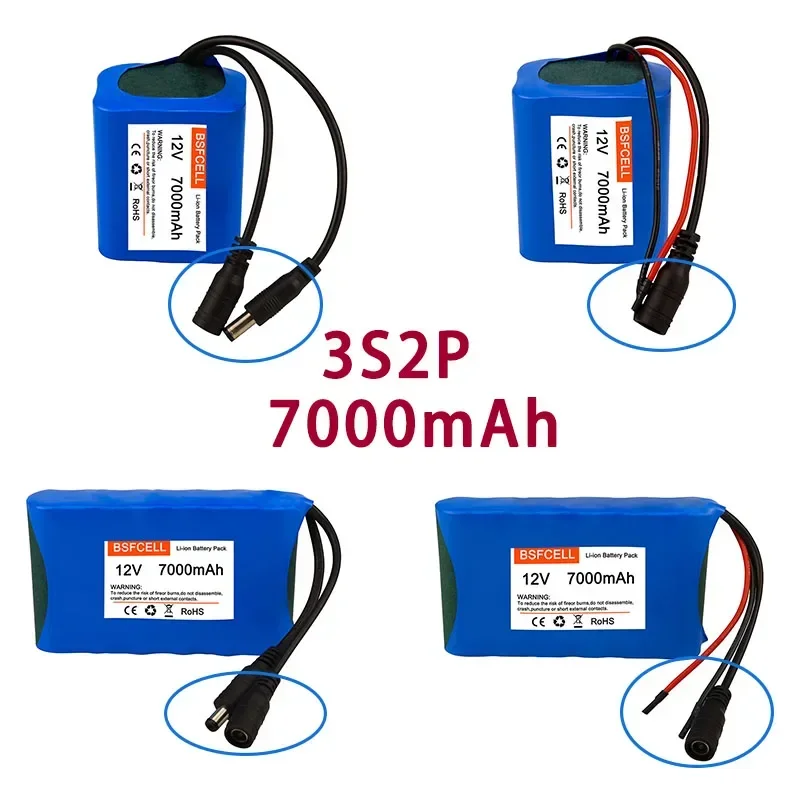 12V Battery Pack 3.5Ah 7Ah 10.5Ah 14Ah 17.5Ah Rechargeable Li-ion Battery 3S1P-3S5P For Street lights 12V electrical appliances.