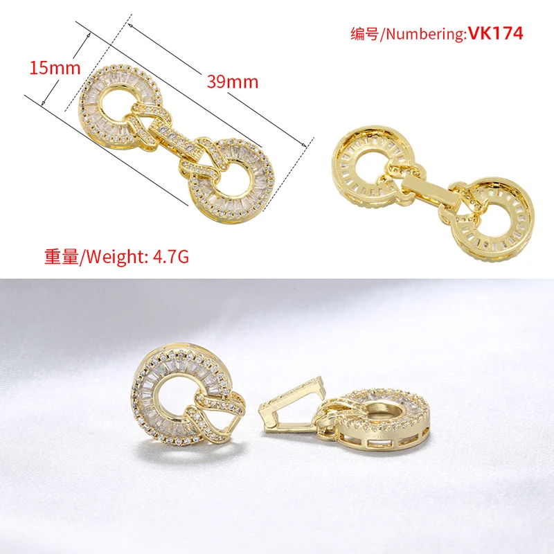 ZHUKOU Multistyle clasp hook for jewelry making cz stones jewelry making supplies bracelets jewelry materials accessories VK174