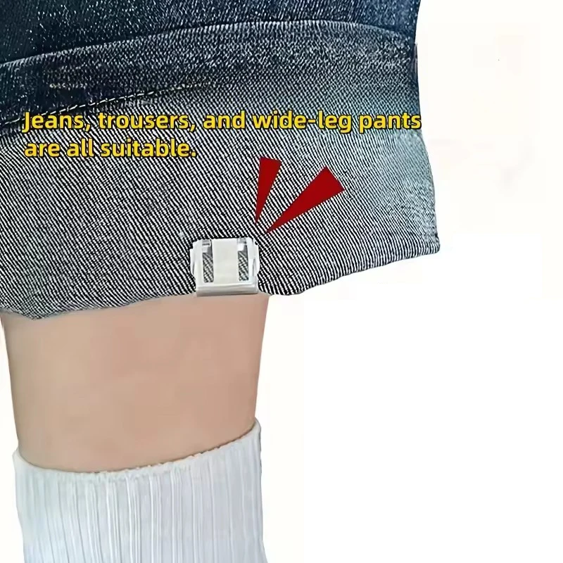 20pcs Plastics Clothing Clips for Trouser Leg Shortening Invisible Fixing No Sew Hidden Hem Device Prevent Dragging on Pants