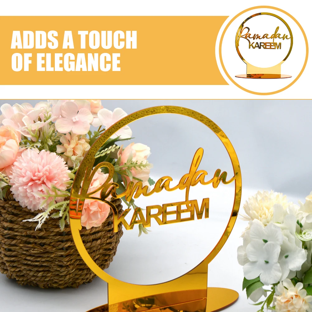 

Acrylic Ornaments Table Craft Eid Mubarak Centerpiece Three-dimensional Decor Tabletop Decorations