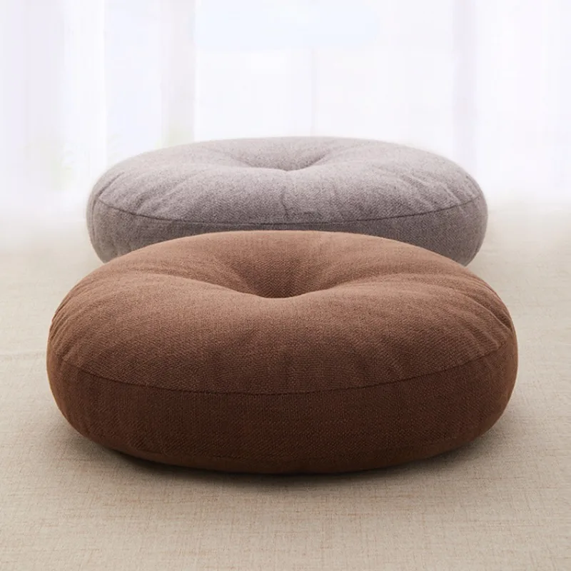 

Cotton Linen Futan Cushion, Thickened Circular Cushion, Balcony Bay Window Lazily Lying on Tatami, Bedroom Cushion