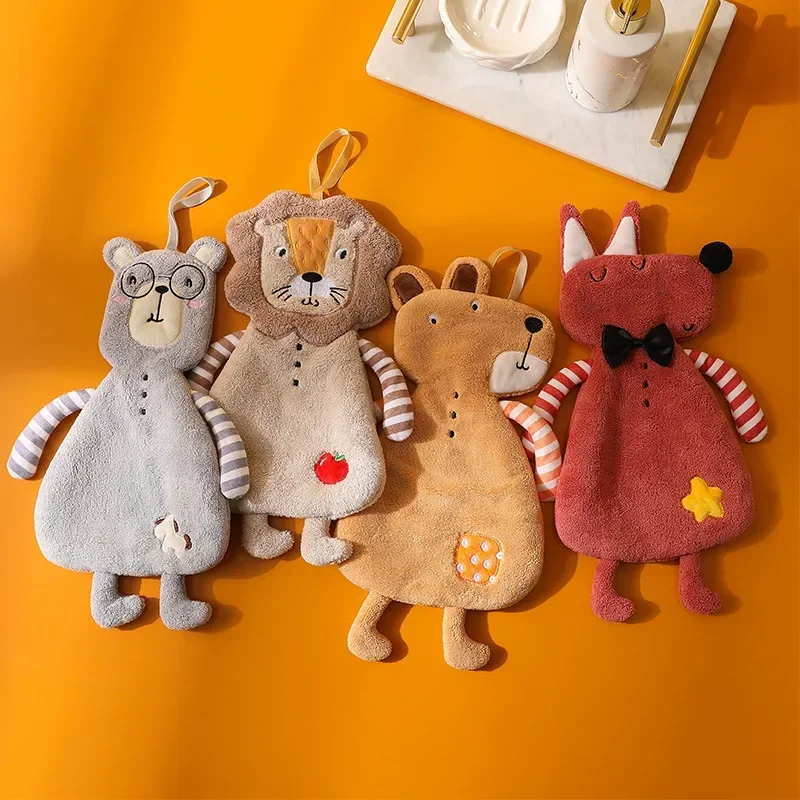 

Cartoon Cat Shaped Hand Towel Absorbent Hanging Cute Household Multi-functional Cleaning Hand Towel Baby Bathroom Supply