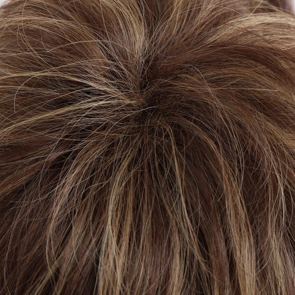 Perruques synthétiques courtes mode femmes mixte marron perruque droite fibre résistante à la chaleur usage quotidien fête Cosplay faux cheveux