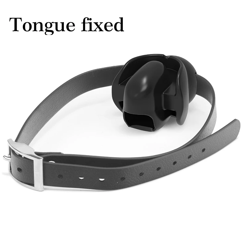 PU Leather Tongue Fixed Open Mouth Gag BDSM Bondage Slave Flirting Restraint Erotic Sex Toy for Couples Adult Game