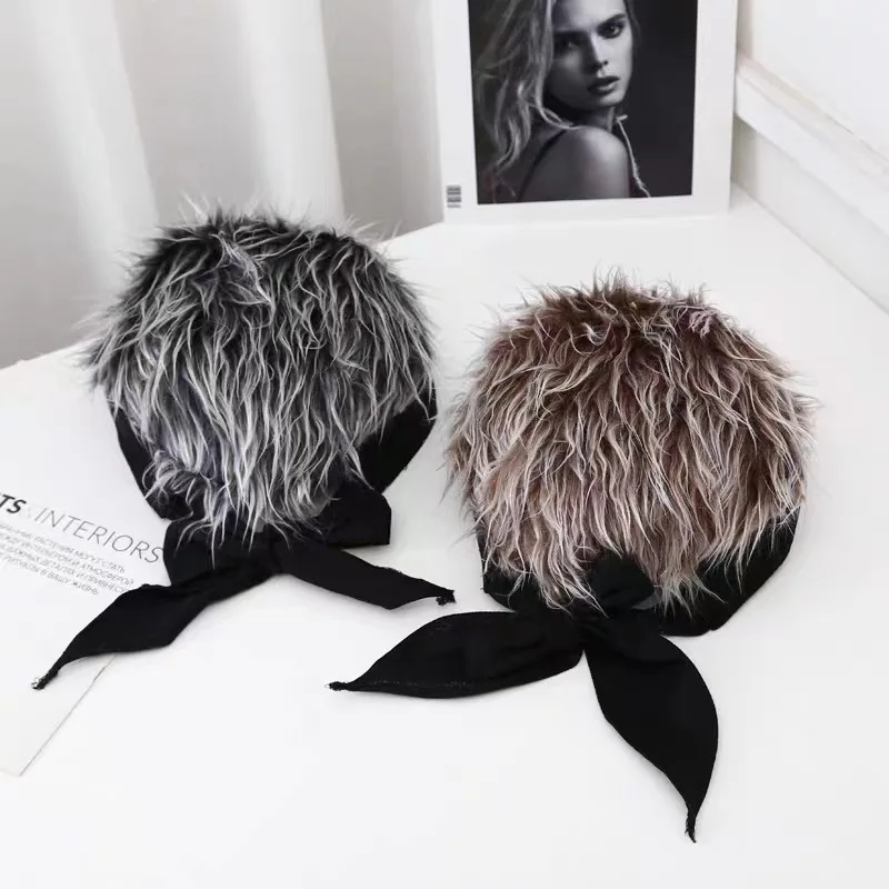 

Men's Synthetic Short Hair Spiked Wig Hat Hip Hop Dance Fake Hair Caps Landlord Melon Beanie Sports Headband Pirate hat Headwear