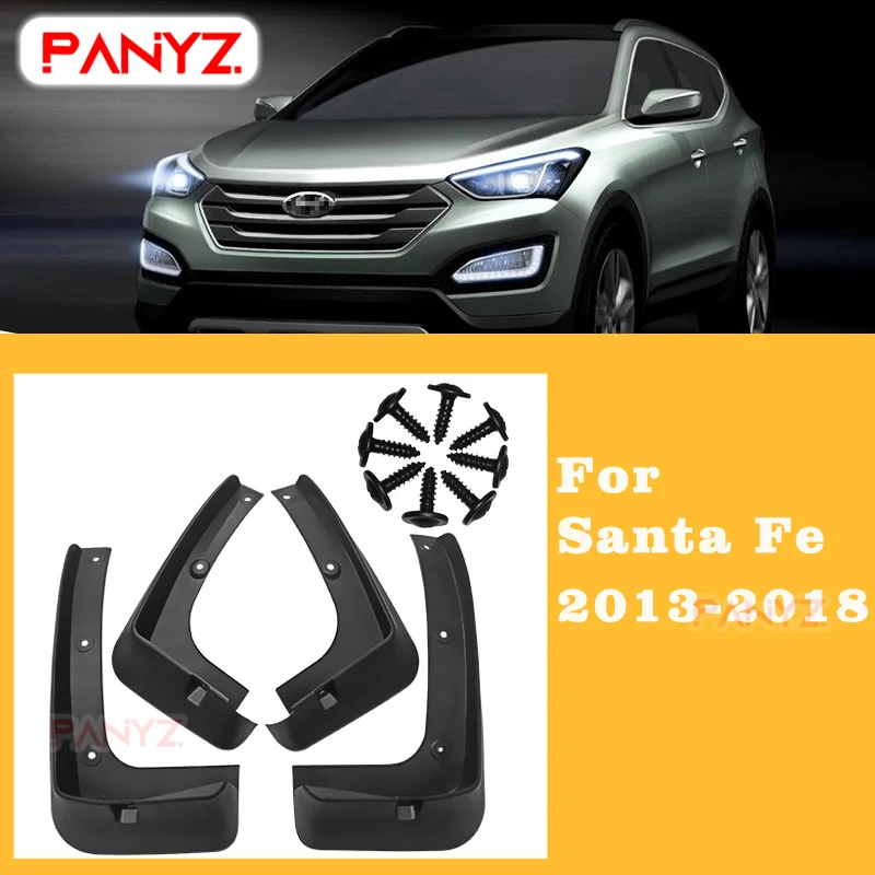 Car Mud Flaps For Hyundai Santa Fe 2013-2021  Mudflaps Splash Guards Mudguards Front Rear 2014 2015 2016 2017