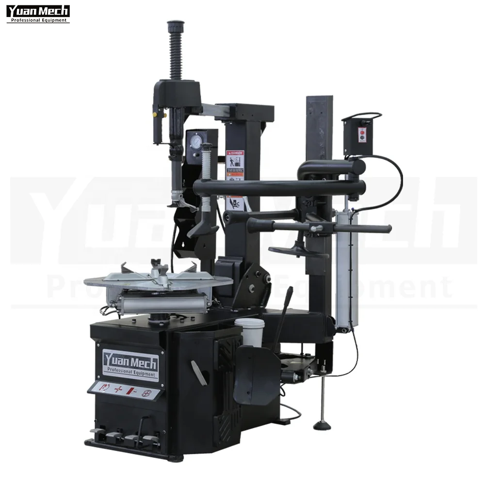

Factory Price YuanMech C9573 Tilt Back Fully Automatic 10-22" Tire Changer with Three Positions Pressing Helper Arm