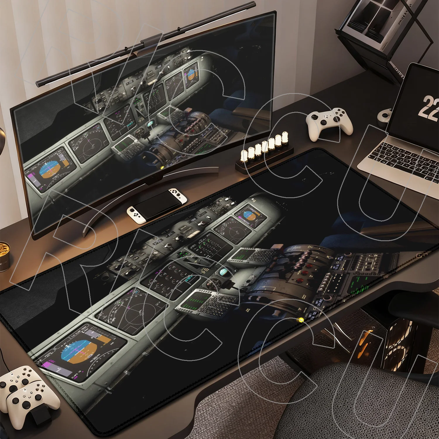

XXL HD print Aircraft dashboard Mause Pad Instrument Panel Mousepad Anime Desk Mat Pc Accessories Gamer Cockpit Playmat carpet