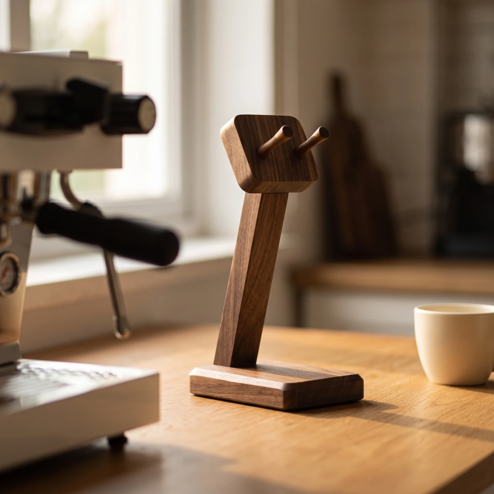 Portafilter Display Stand Minimalist Portafilter Stand Compact Sturdy for Espresso Lovers, Coffee Bar, Cafe view 2