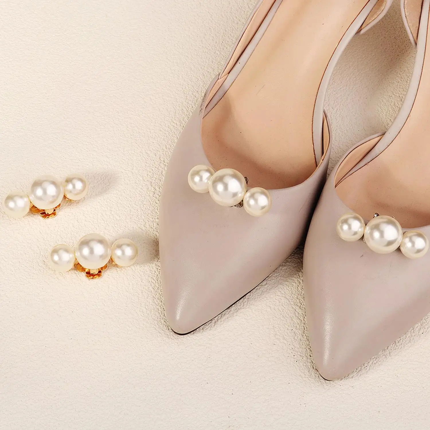 1Pc Lady Shoe Pearl Clip Decorative Clips Wedding Women Bride High Heel Removable Charm Buckle Clamp Shoe Decorations
