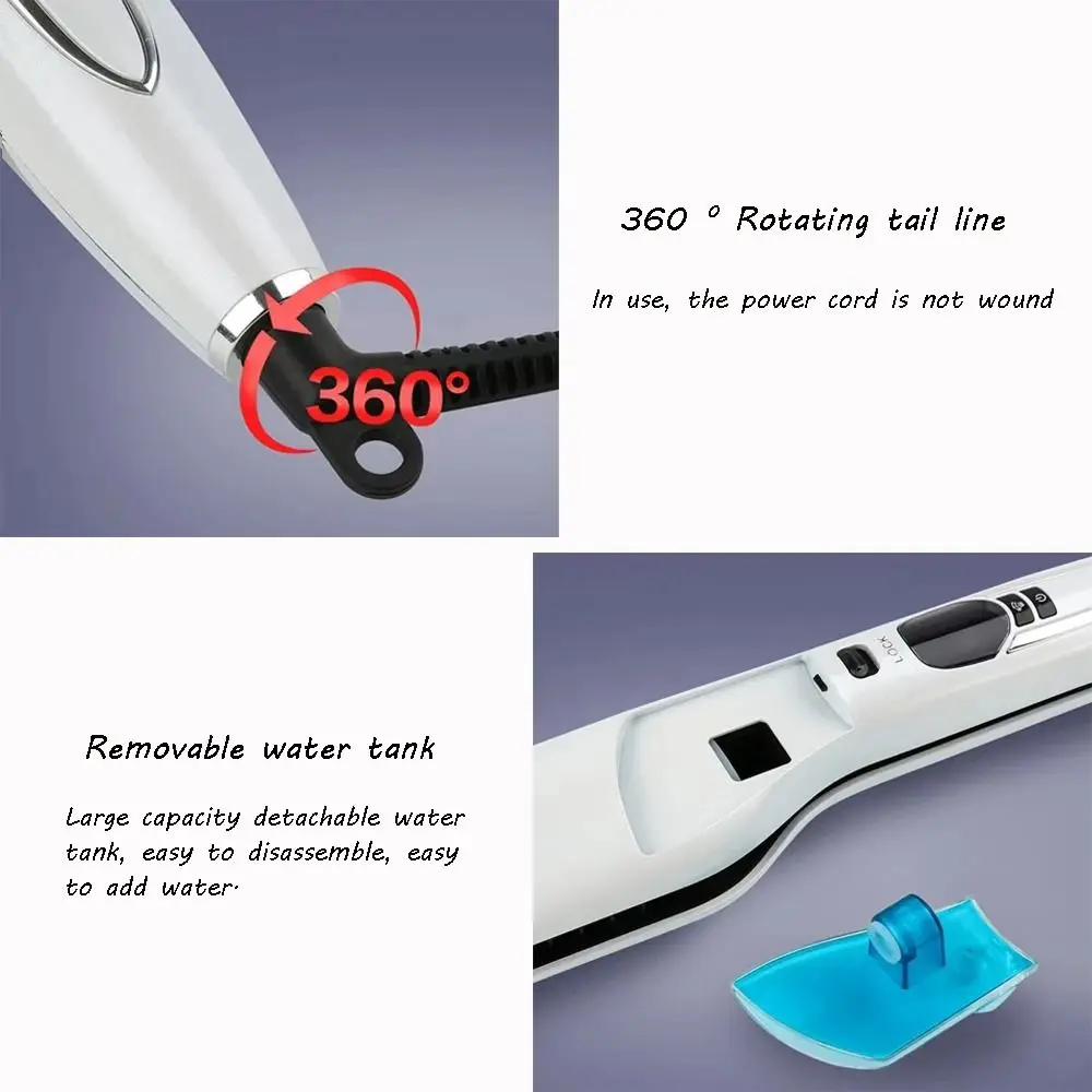 

LCD Display Steam Hair Straightener Scalable PTC Heated Hair Straightener Brush Fast Heating Anti-scald Hair Straightening Comb