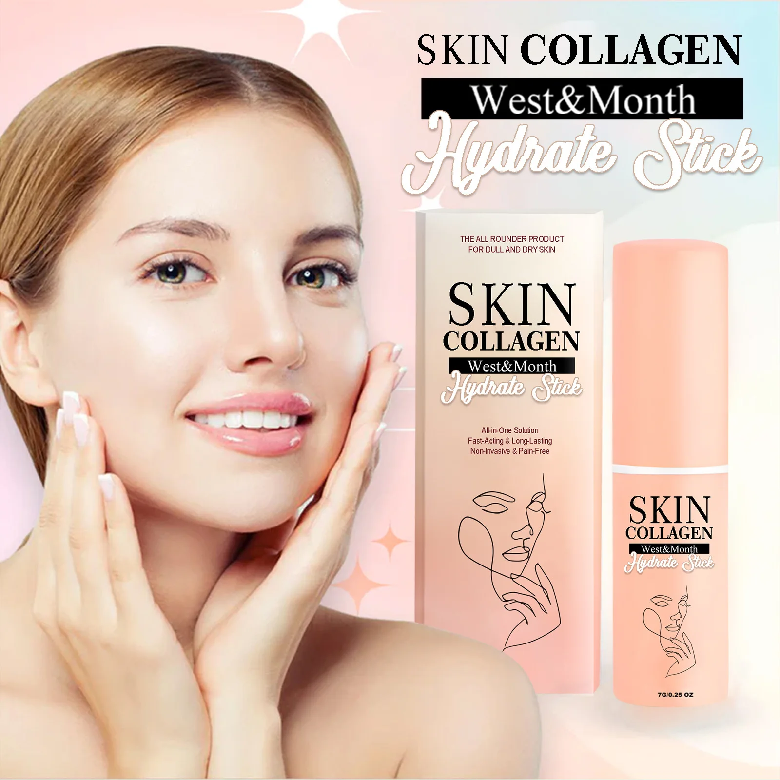 Collagen Balm Stick Anti Ag-Ing Removal Fine Lines Repair Redness Acne Primer Makeup Moisturizing Lifting Firm Face Cream Stick - Image 3