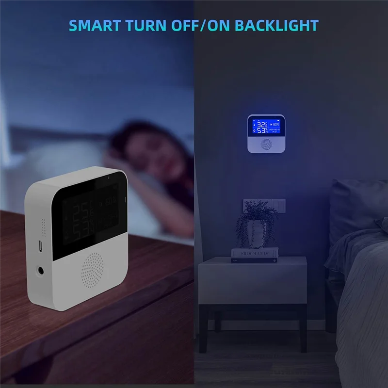 1 комплект, белый ABS, умный Wi-Fi, датчик температуры и влажности, измеритель температуры и влажности без зонда