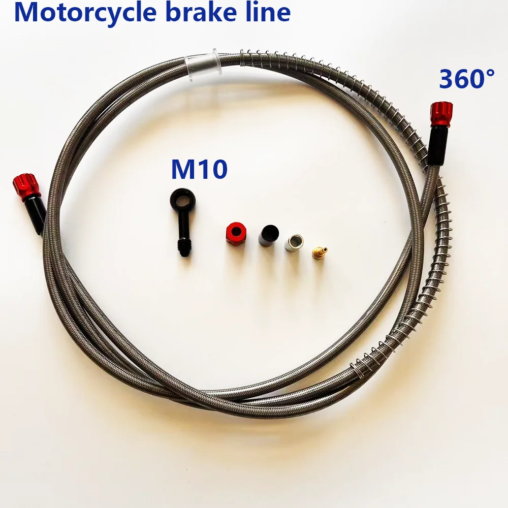 

silv stainless steel braided brake hose suitable for motorcycle oil pipe clutch pipe 360 ° rotation banzuo joint 0 ° 28 ° 4