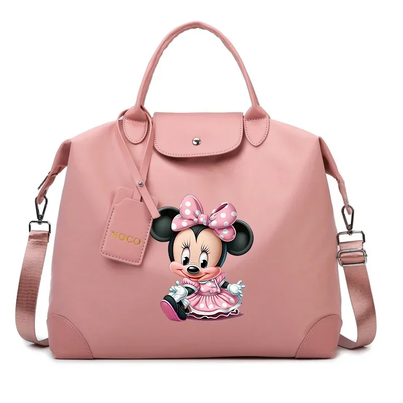 Minnie Mouse Ladies Travel Bag Disney Cartoon Large Capacity Women\'s Handbag Waterproof Gym Bag Luggage Bag Shoulderbag Gift