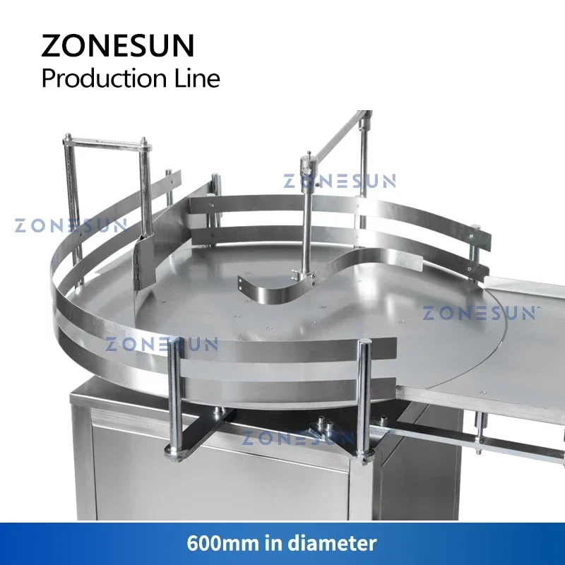 Производительная линия ZONESUN ZS-FAL180D6, магнитный насос, крышка для наполнения жидкостью, завинчивающаяся машина для этикетирования круглых бутылок, кормушка, рассемблер