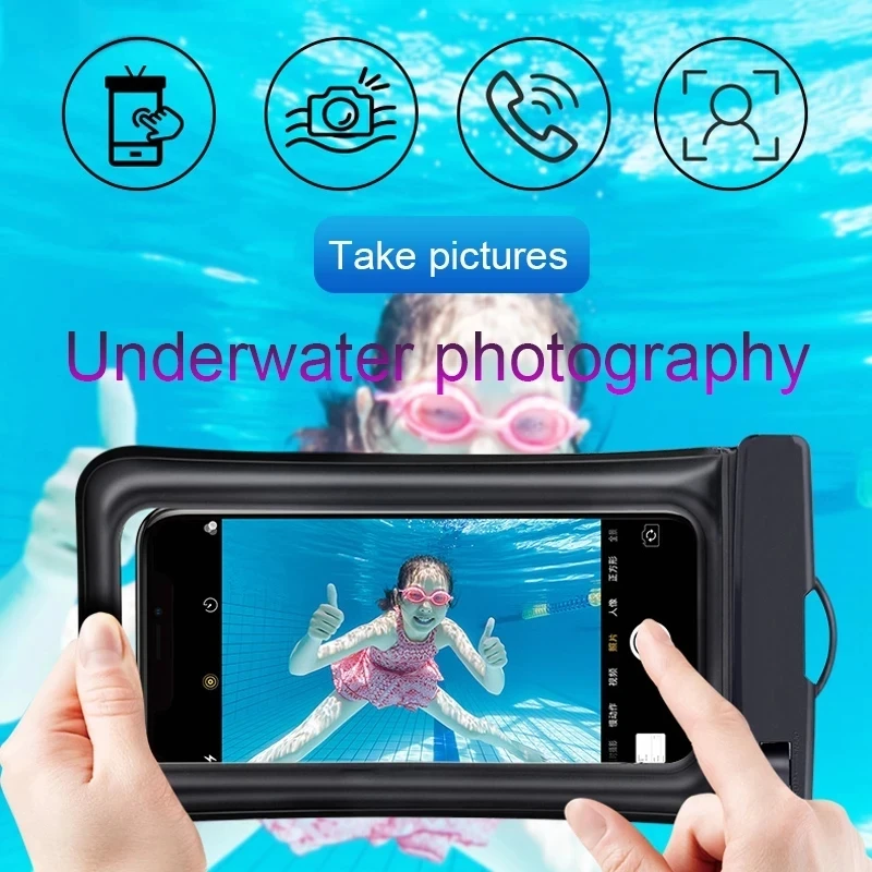 IP68 Universal Waterproof Phone Cases Bag For iPhone 16 15 14 13 12 11 Pro Max X Xiaomi Samsung S24 Ultra Swim Cover Accessories - náhled 3