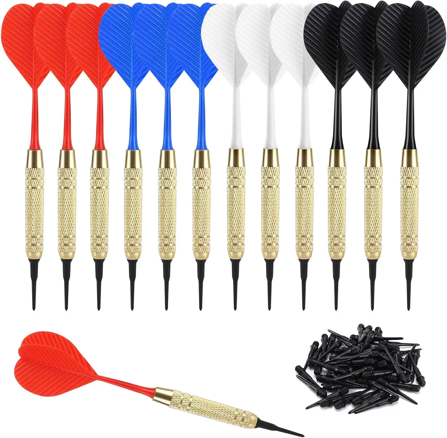 

18g Plastic Tip Darts Set with 100 Extra Tips for Electronic Dartboards