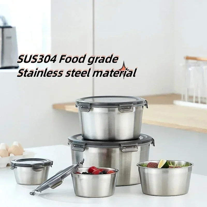 3/4/5pcs 304 Stainless Steel Storage Box Can Be Used for Storing Vegetables and Fruits As Well As for Heating Cooking Containers