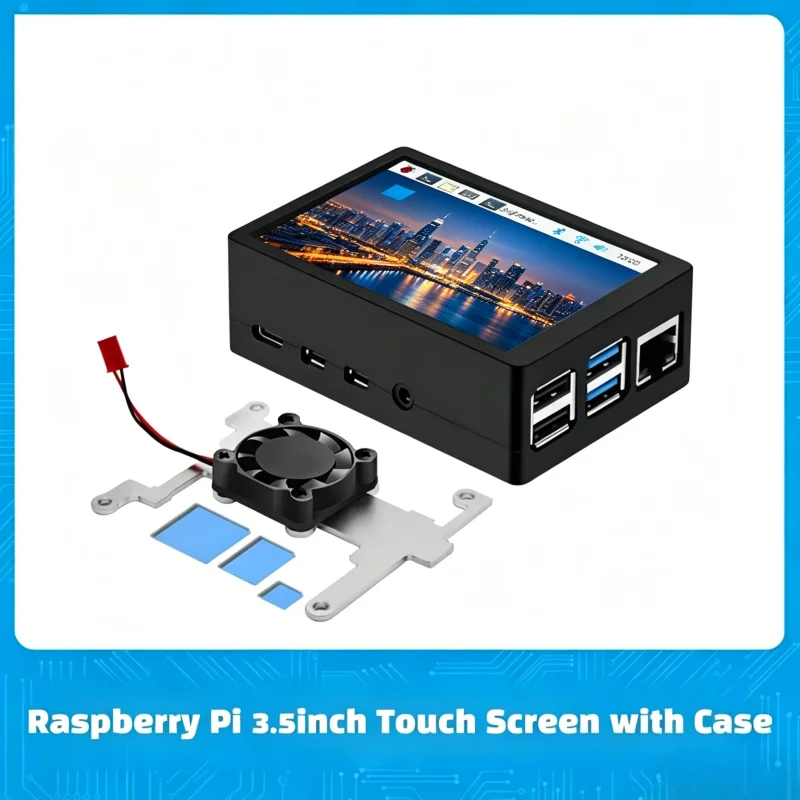 

Raspberry Pi 3.5-Inch Touchscreen 480*320 LCD TFT Display With Optional Metal Casing Cooling Fan, Suitable For Raspberry Pi 4B