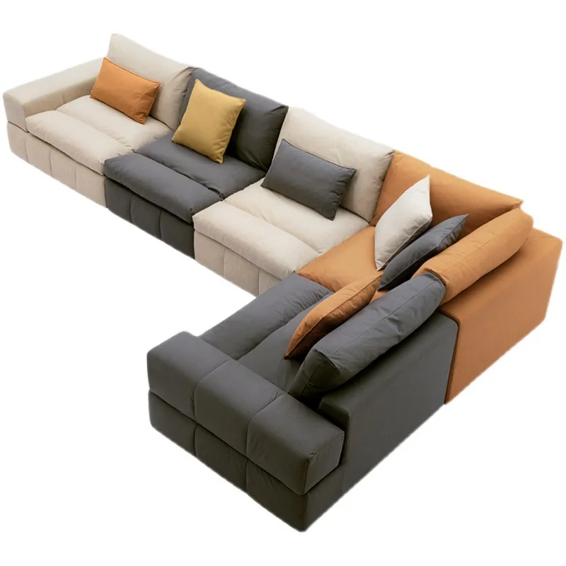 

Living room technology fabric sofa leave-in simple modern size apartment down latex corner sofa light luxury Nordic