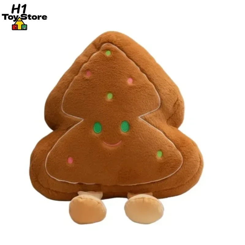 

Christmas Gingerbread Star Tree Plush Pillow Cute Holiday Cushion for Sofa Bed Festive Stuffed Toy & Decor for Kids
