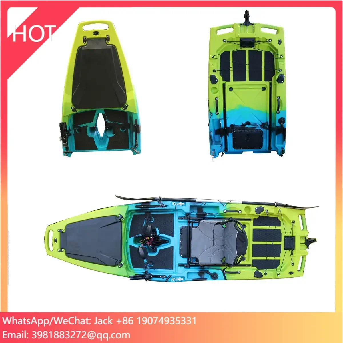 

Vicking 9 Ft Single Paddler 1-Person Inflatable HDPE Pedal Drive Kayak Modular Ocean Flap For Sea Fishing Plastic Kayak